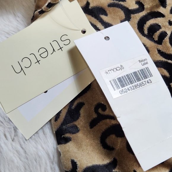 Velvet arabesque design shift dress with trumpet sleeves sz medium large xl - Picture 13 of 13